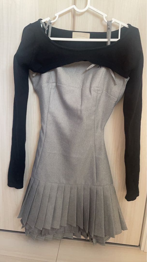 andmary karen knit set mini dress グレー