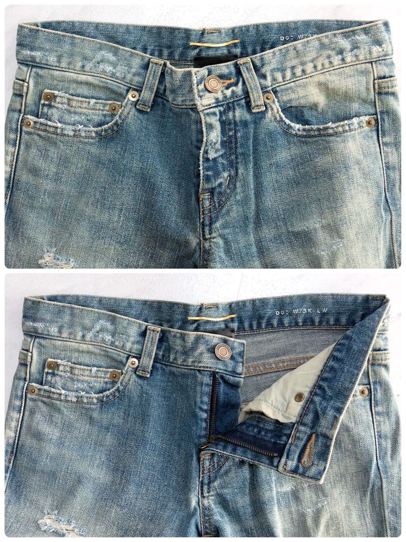 【美品 G-DRAGON着】サンローラン スキニー エディ期 ダメージ 25