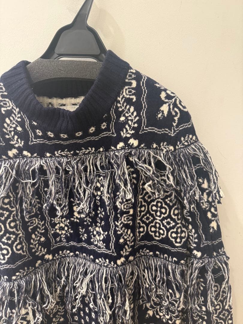 sacai×Reyn Spooner paisley fringe knit