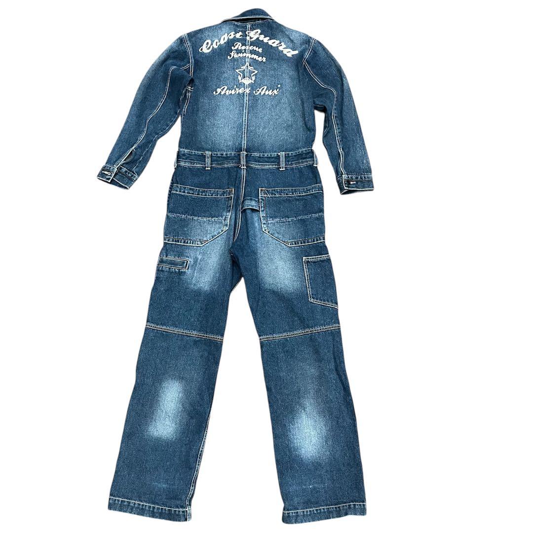 AVIREXアヴィレックス　デニムつなぎ　ツナギ　オールインワン　サイズM
