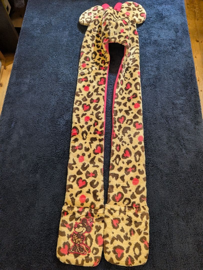 葵　ディズニー　ミニー　マフラーキャップ　ファンキャップ　ヒョウ柄