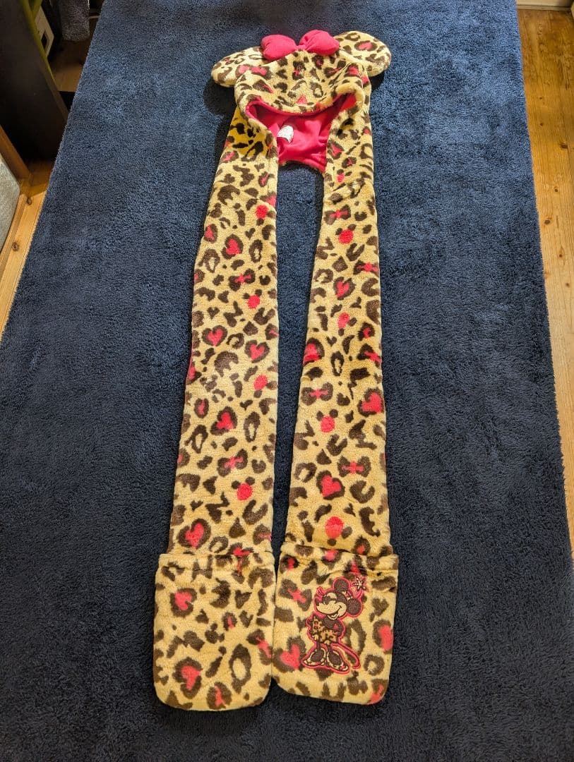 葵　ディズニー　ミニー　マフラーキャップ　ファンキャップ　ヒョウ柄