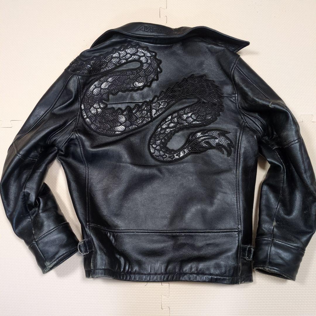 AVIREX ブラックレザー シングルライダースジャケットバイカー