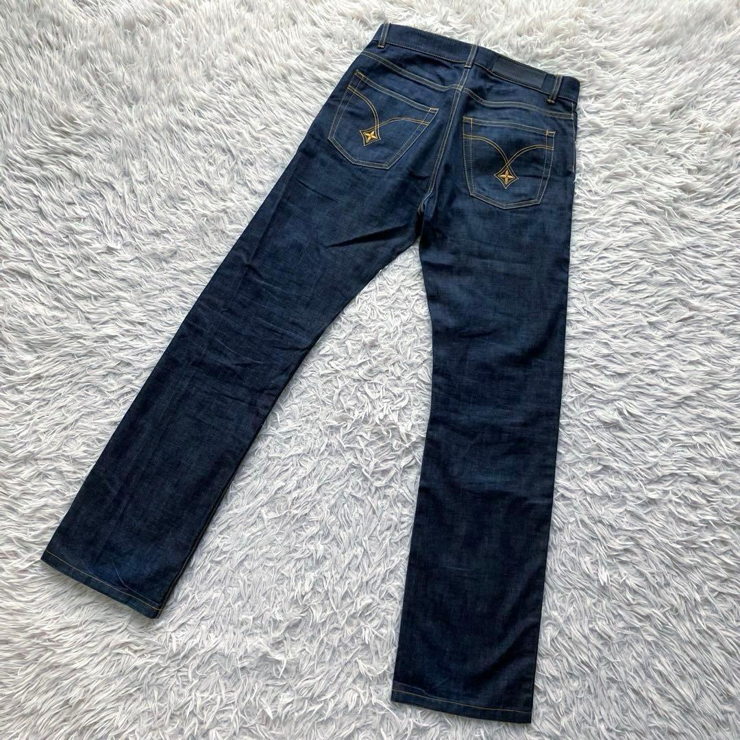 【美品】ルイヴィトン　デニムパンツ　38 刺繍ロゴ　フランス製　モノグラム