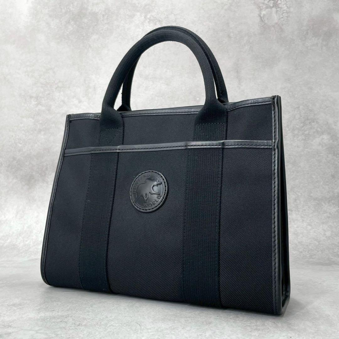 極美品◎ハンティングワールド　トートバッグ　サファリトゥデイ　キャンバス×レザー