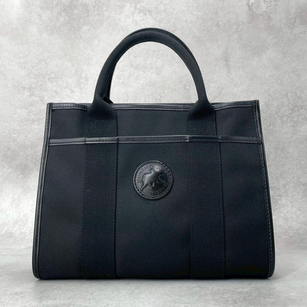 極美品◎ハンティングワールド　トートバッグ　サファリトゥデイ　キャンバス×レザー