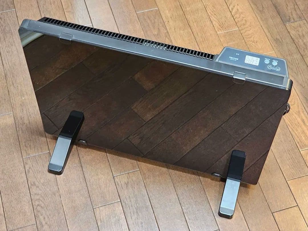 テクノス GP-001(K) ブラック ガラスパネルヒーター 足元電気暖房 黒