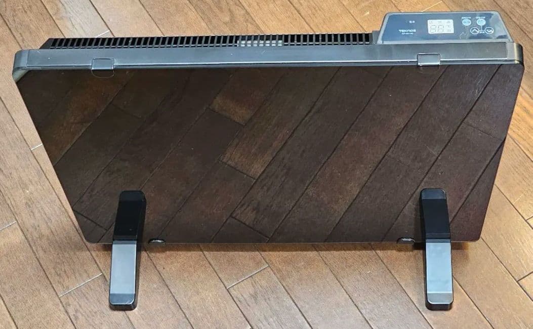 テクノス GP-001(K) ブラック ガラスパネルヒーター 足元電気暖房 黒