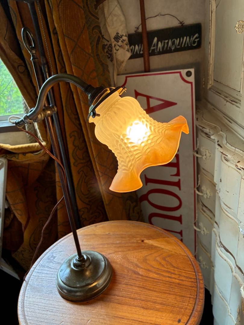 フランス　アンティーク　デスク　ランプ D ベッドサイド　卓上　真鍮　ランプ