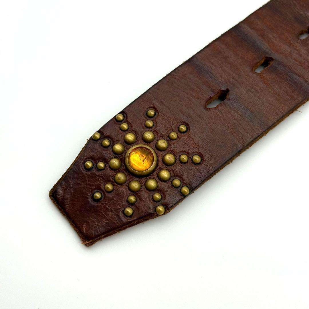 HTC エンドオンリー スターバースト レザーベルト イエローストーン34inc