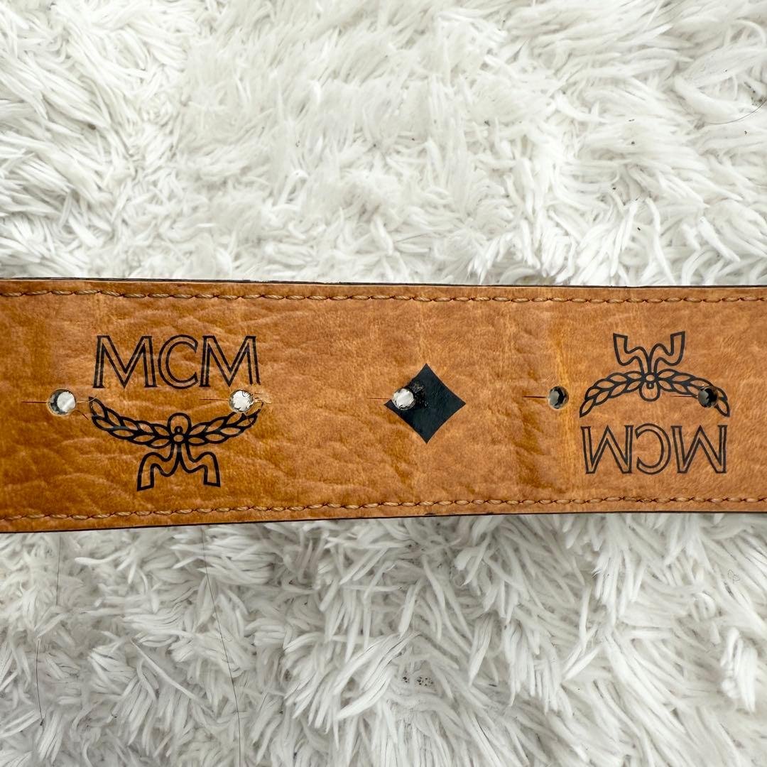 【廃盤&美品】MCM ベルト ヴィセトス 本革 ブラウン シルバー金具