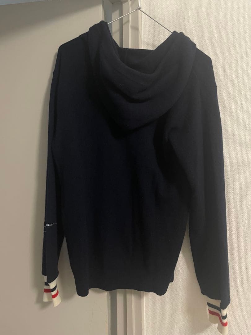 国内正規品！モンクレール フラグメント　パーカー ネイビー　S ウール　カシミヤ