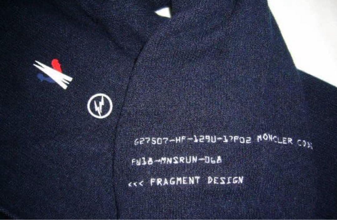 国内正規品！モンクレール フラグメント　パーカー ネイビー　S ウール　カシミヤ