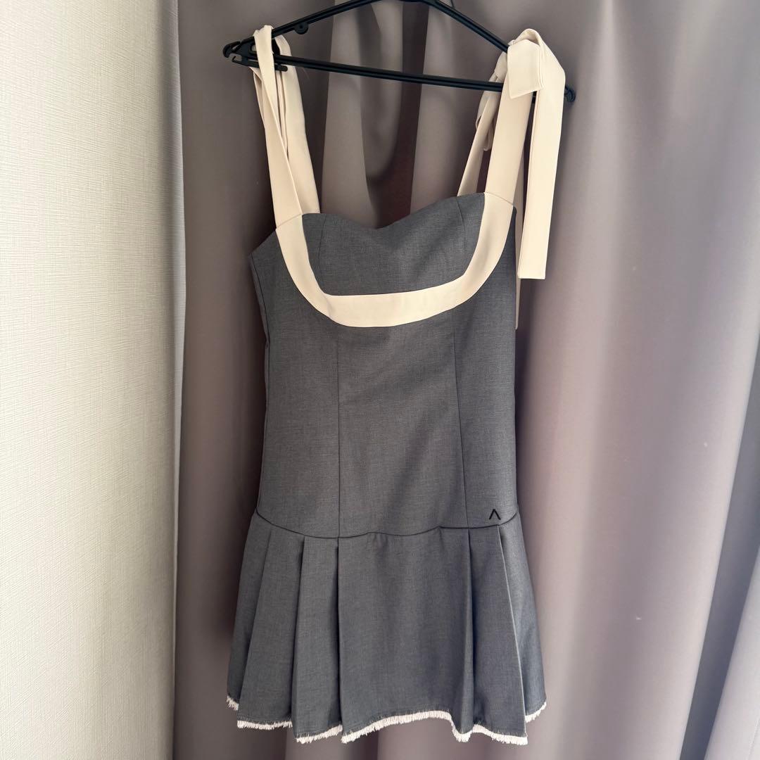 ワンピース andmary Chuchu pleats ribbon dress