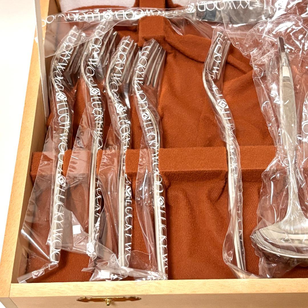 【新品・未使用品】ラッキーウッド カトラリーセット 50pc 5客用