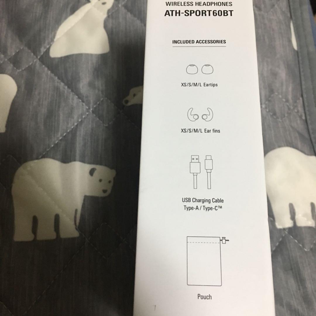 audio−technica ATH-SPORT60BT BKワイヤレスイヤホン