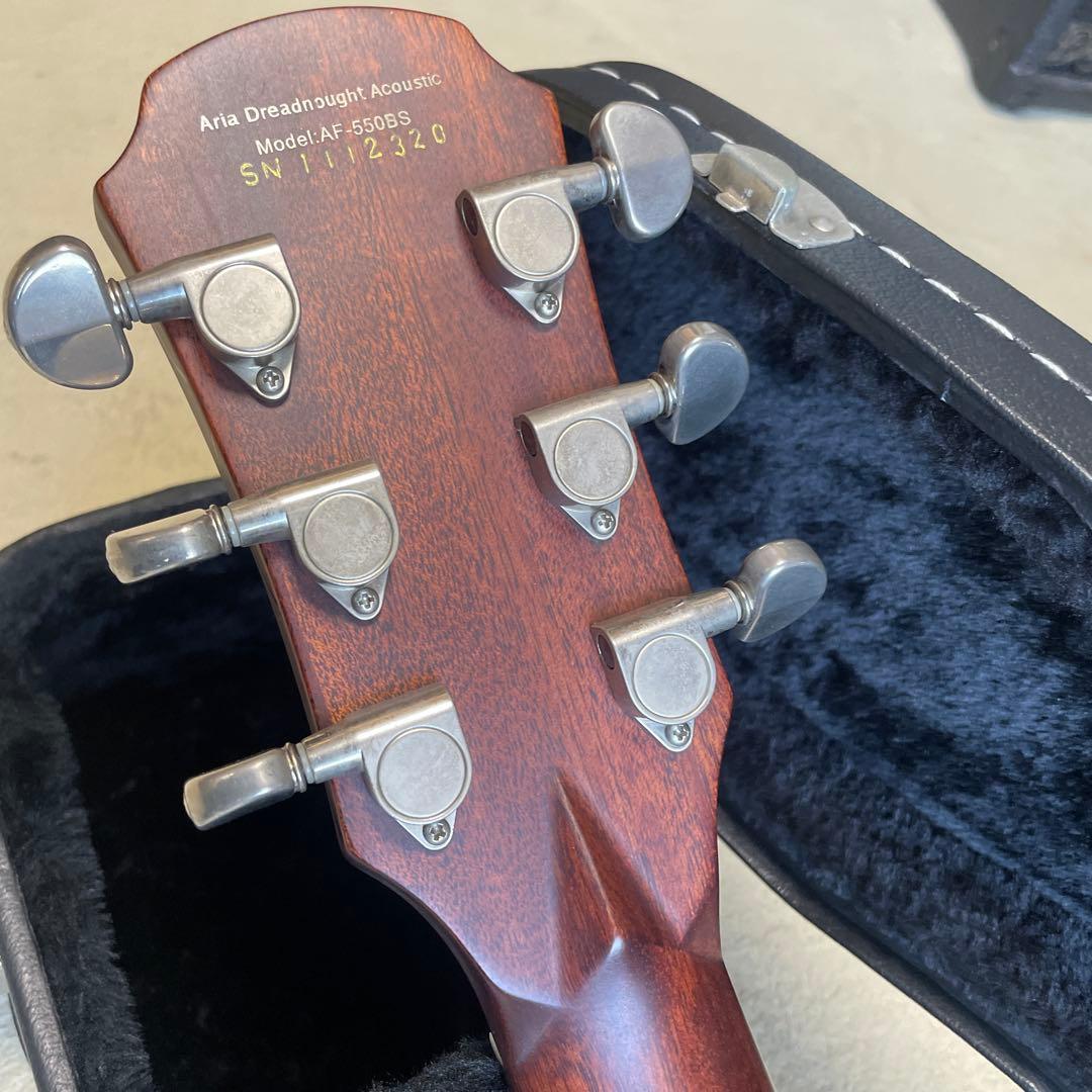 Aria AF-550BS 単板ギター専用ハードケース付き