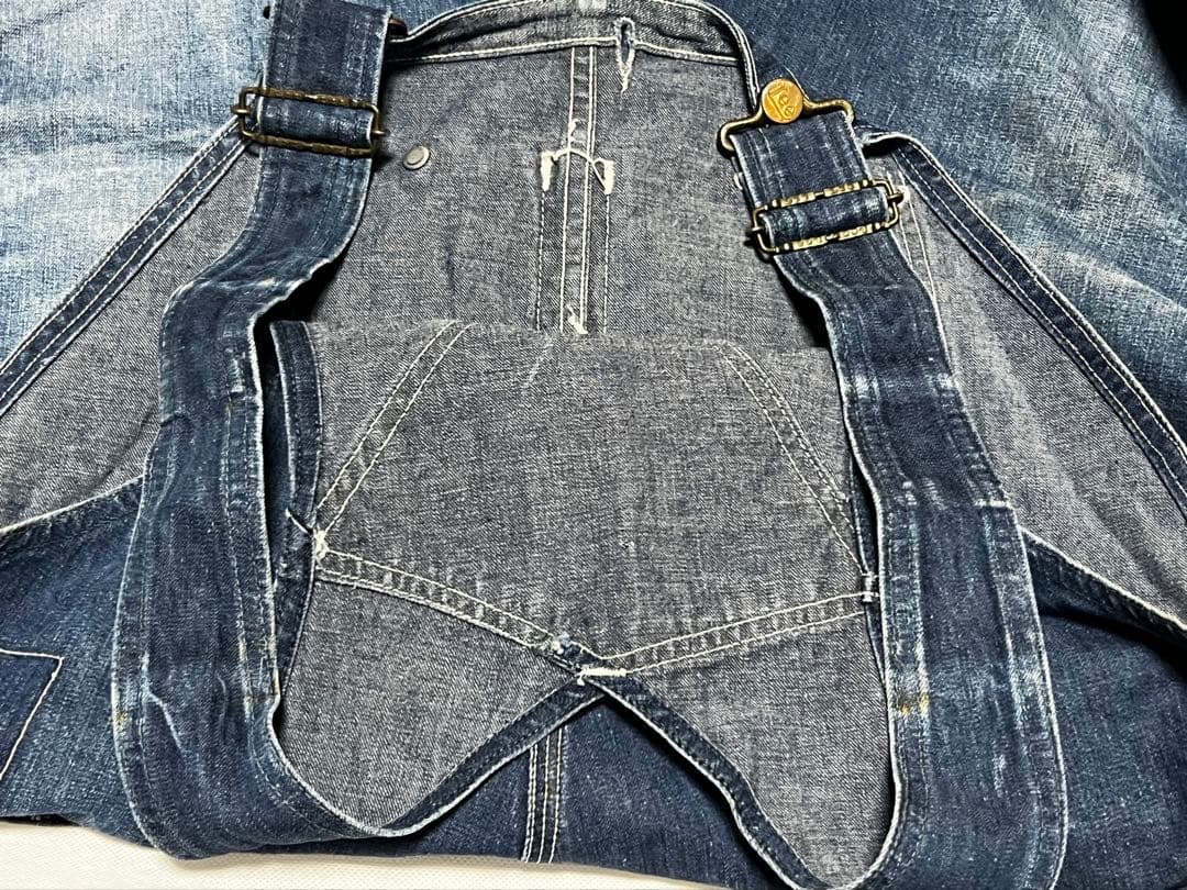 50s Lee 91sb ロングL ジェルトデニム オーバーオール 濃紺