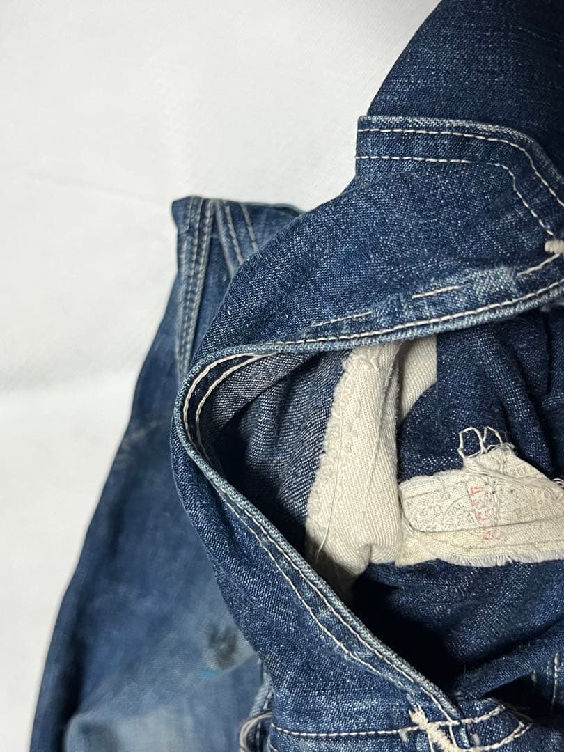 50s Lee 91sb ロングL ジェルトデニム オーバーオール 濃紺