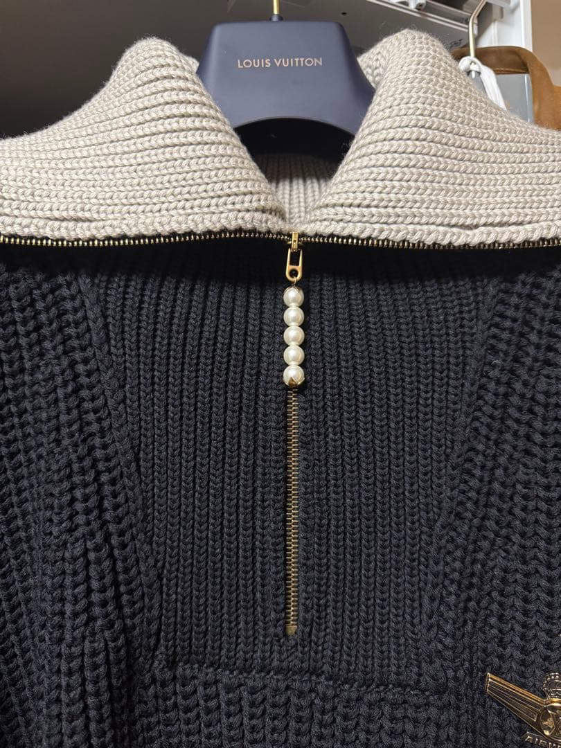 LV 25ss look17 チャンキーニットハーフジップ　M