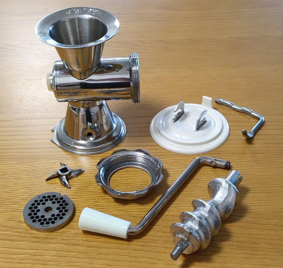 イタリア製　手動ミンサー 　ミートチョッパー　ステンレス