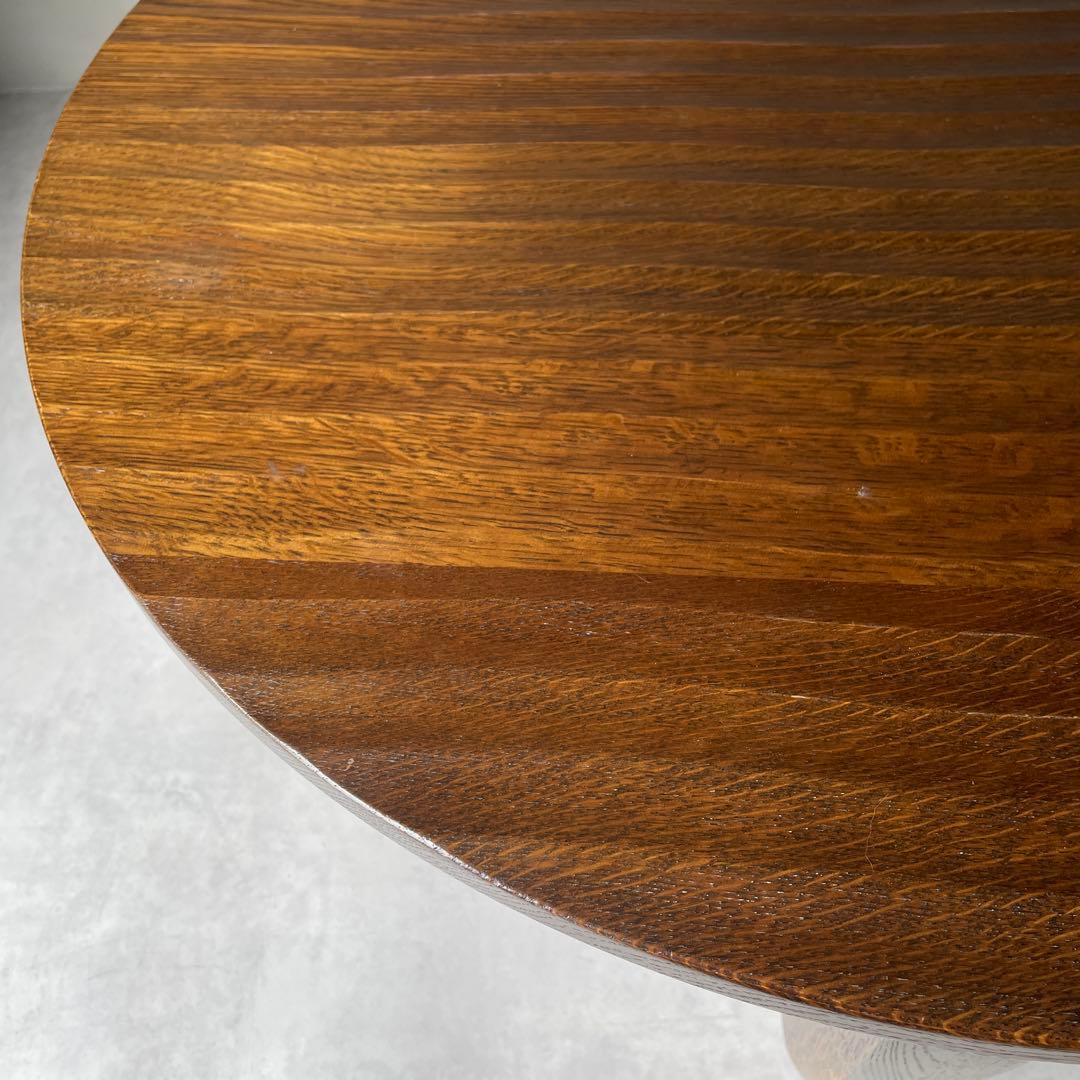 飛騨高山　高級家具　無垢材　円形　木製　ローテーブル ダークブラウン　円卓　座卓