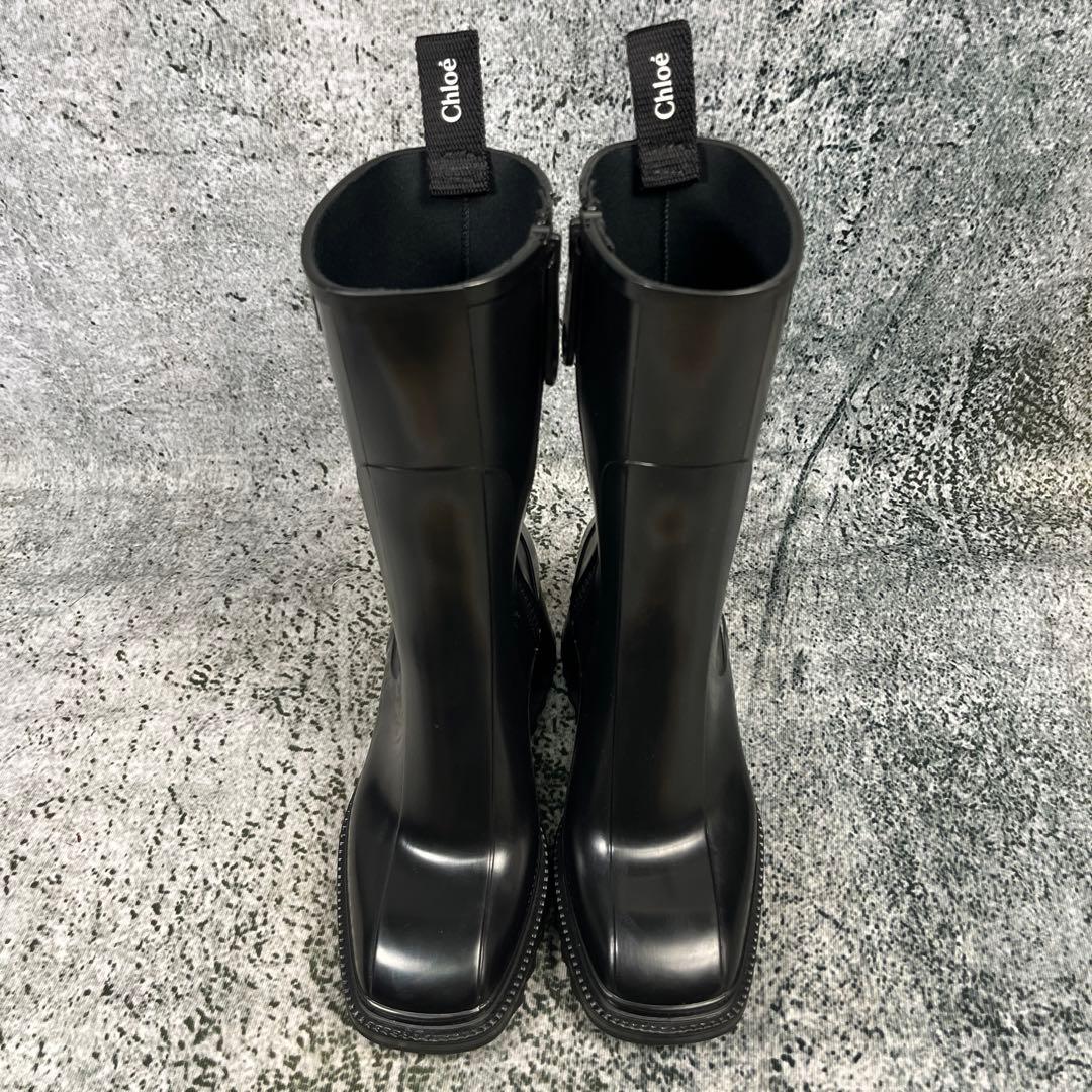 Chloé ブラックラバーブーツ レインブーツ