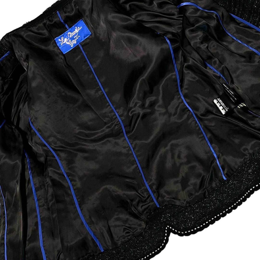 【美品】【7】伊太利屋 マスクラット レオパード ジャケット ビジュー