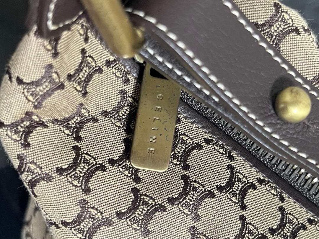 CELINE セリーヌ アクセサリーポーチ ハンドバッグ マカダム柄