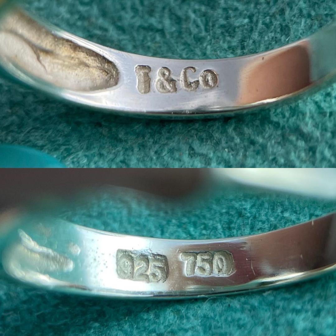 ティファニー 8号 ボウ リボン コンビ リング 925 750 WS5fe