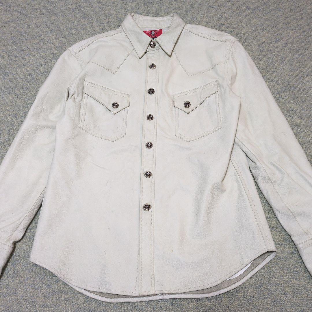 ✨希少✨ クリームソーダ レザーウエスタンシャツ スカルボタン L
