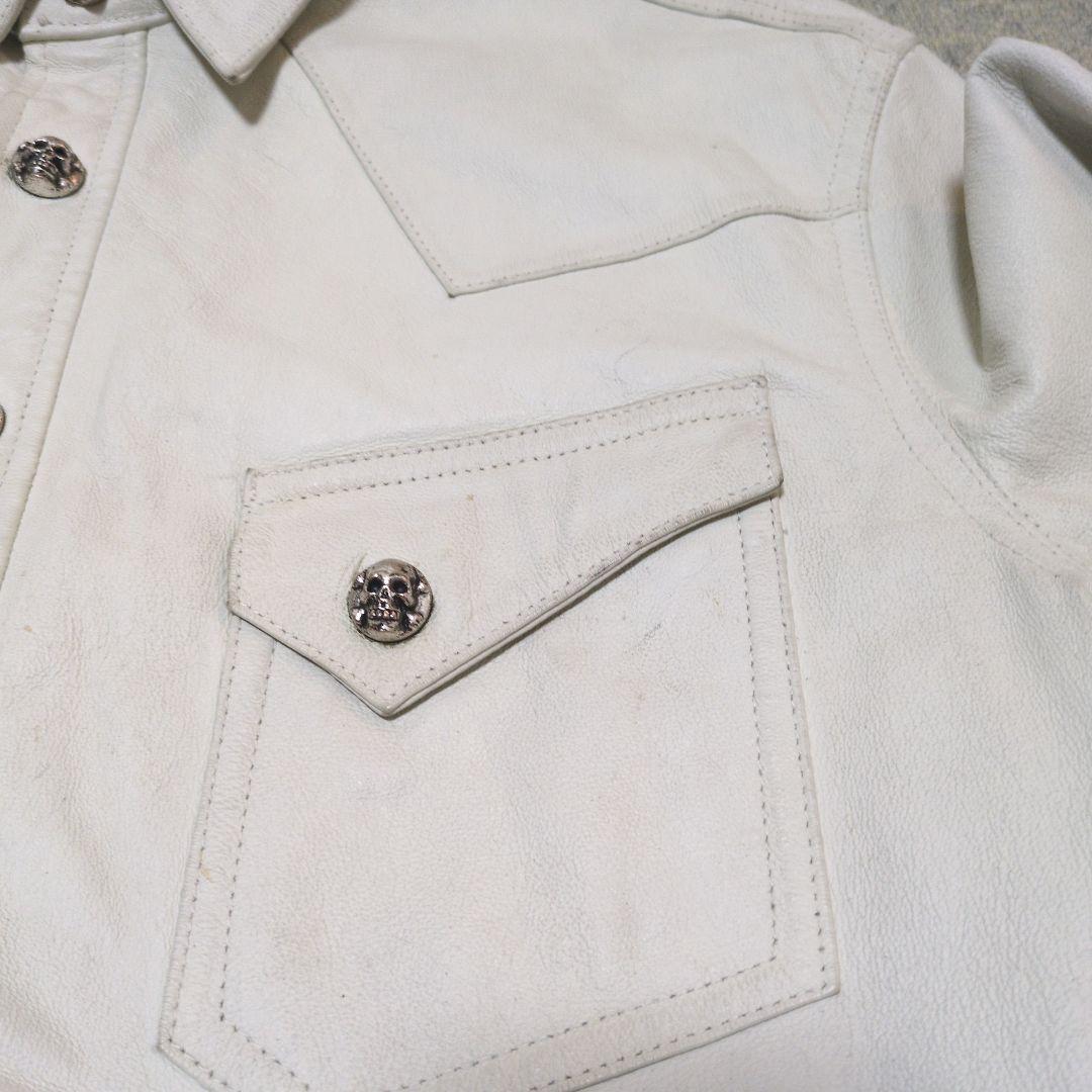 ✨希少✨ クリームソーダ レザーウエスタンシャツ スカルボタン L