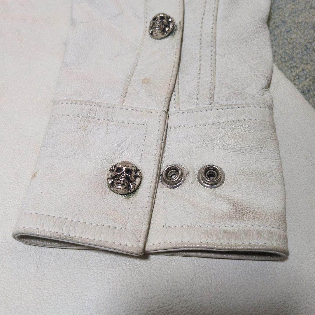 ✨希少✨ クリームソーダ レザーウエスタンシャツ スカルボタン L