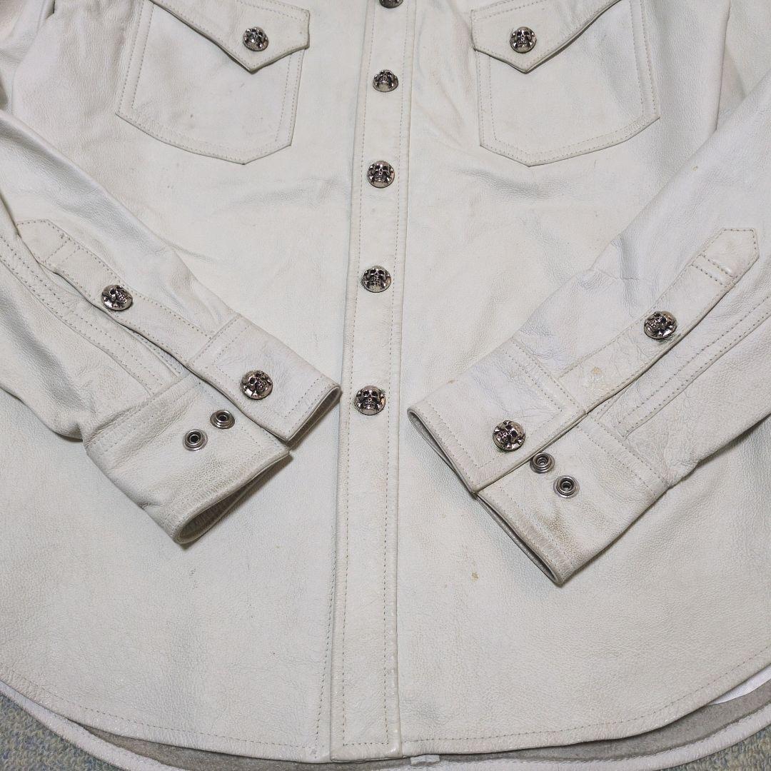 ✨希少✨ クリームソーダ レザーウエスタンシャツ スカルボタン L