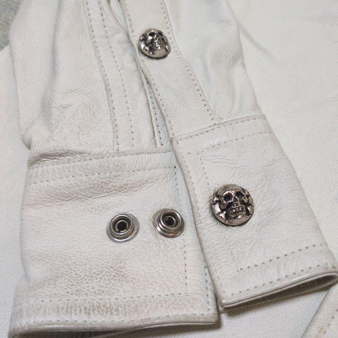 ✨希少✨ クリームソーダ レザーウエスタンシャツ スカルボタン L