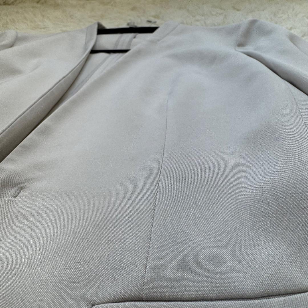 ICB アイシービー　洗える　スーツ ノーカラー　アイボリー　Lサイズ