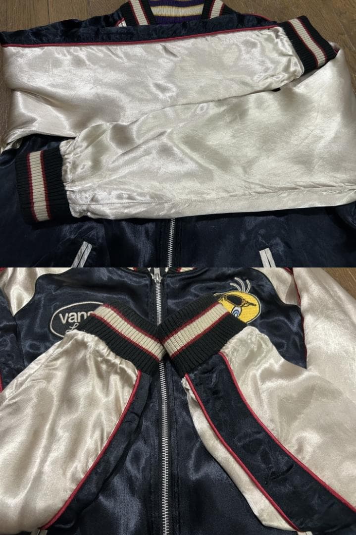 ＊VANSON×LOONEY TUNES 刺繍 リバーシブル スカジャン L