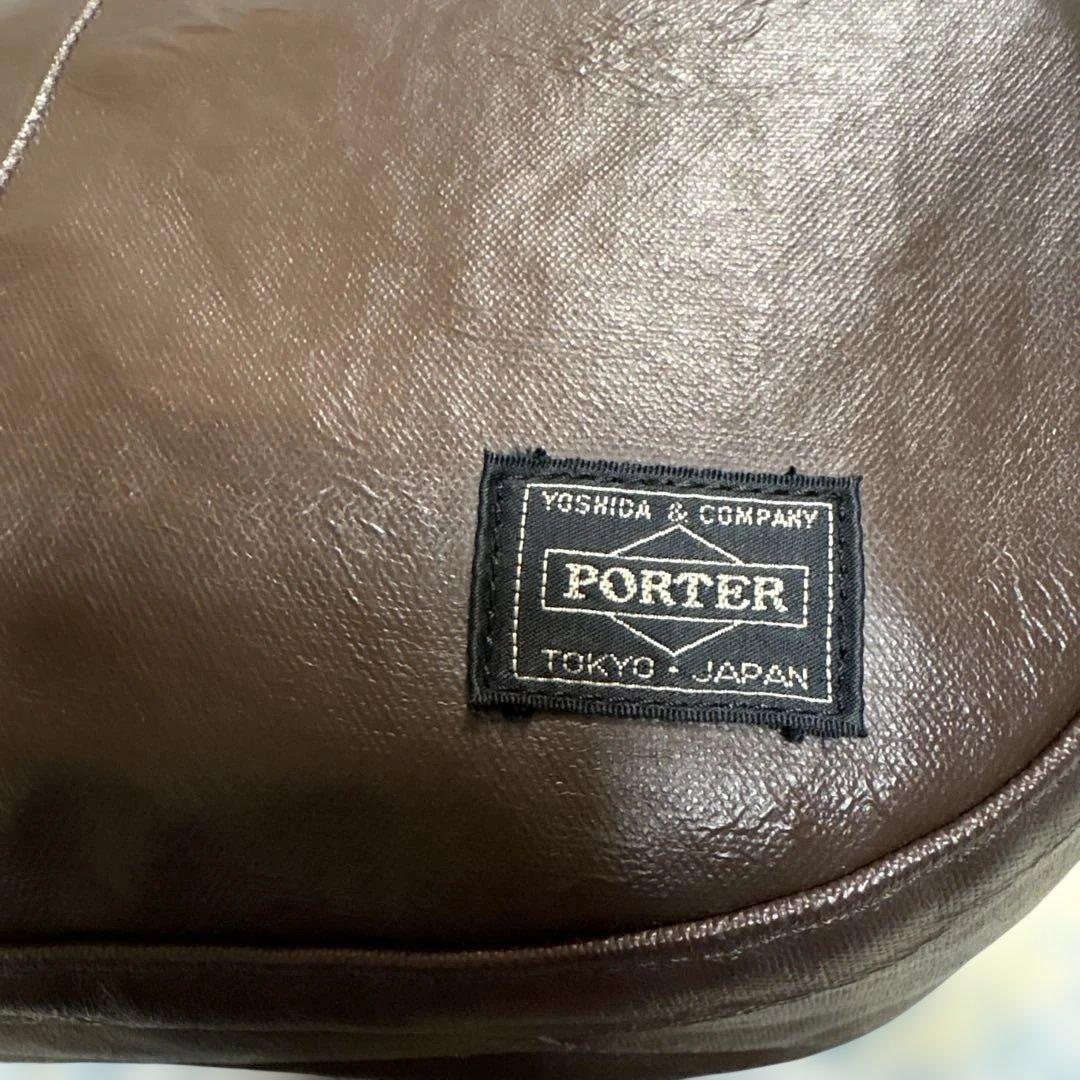 PORTER フリースタイルダークブラウンショルダーバッグ　ポーターバッグ