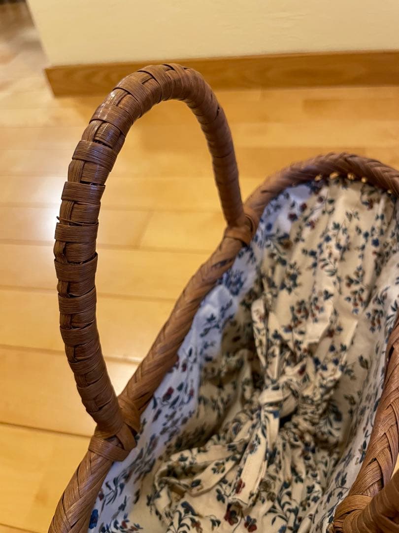 国産　信州山葡萄籠バッグ　内布付き　網代編み　保護猫支援