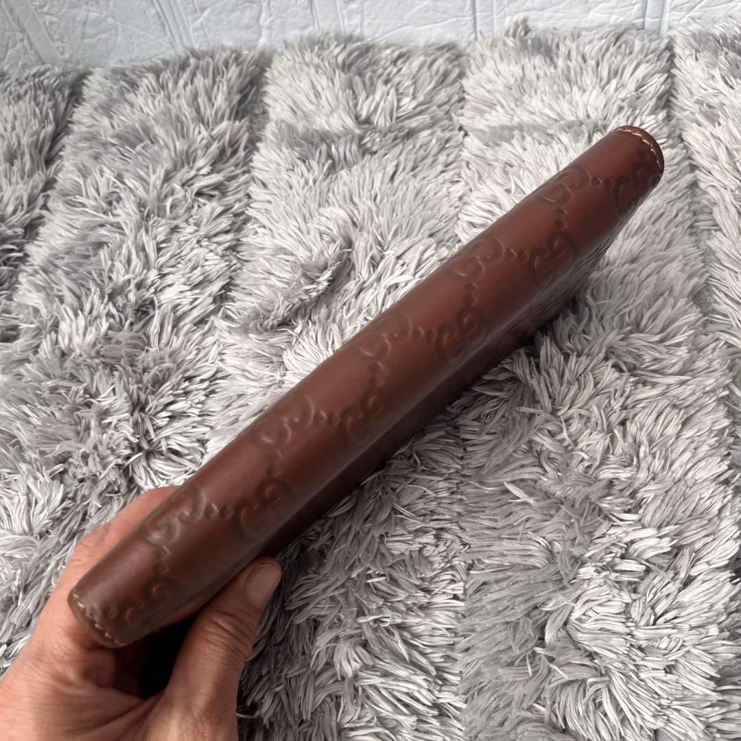 グッチ　シマ　長財布　ブラウン　メンズ　札入れ　小銭入れ