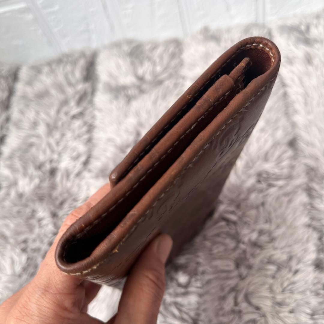 グッチ　シマ　長財布　ブラウン　メンズ　札入れ　小銭入れ