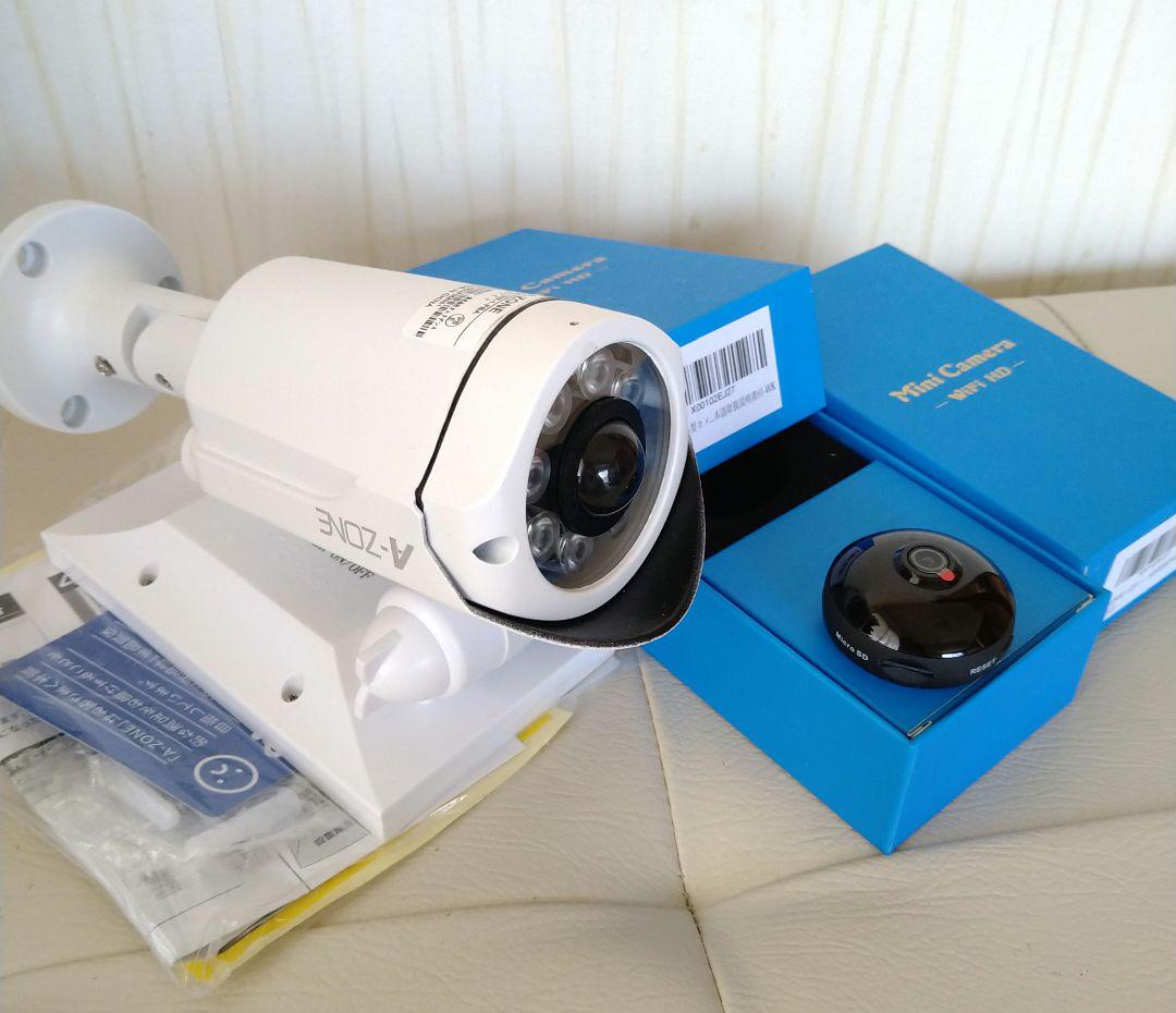 防犯カメラ型人感センサーライト&小型カメラ×2