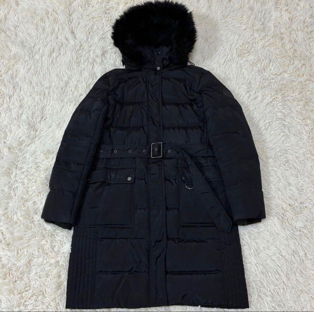 ラルフローレン　ブラックダウンコート　3way ファー　ベルト付