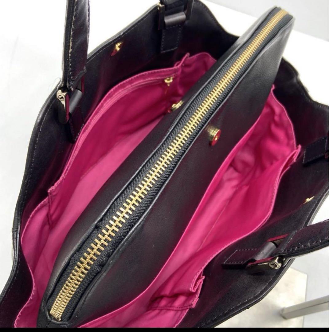 【ブティック限定】ANNA SUI ブラックレザー ハンドバッグ