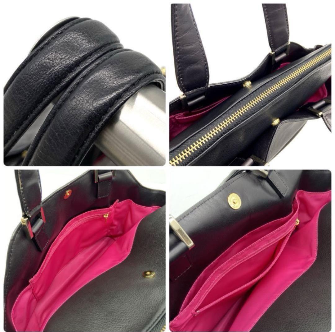 【ブティック限定】ANNA SUI ブラックレザー ハンドバッグ