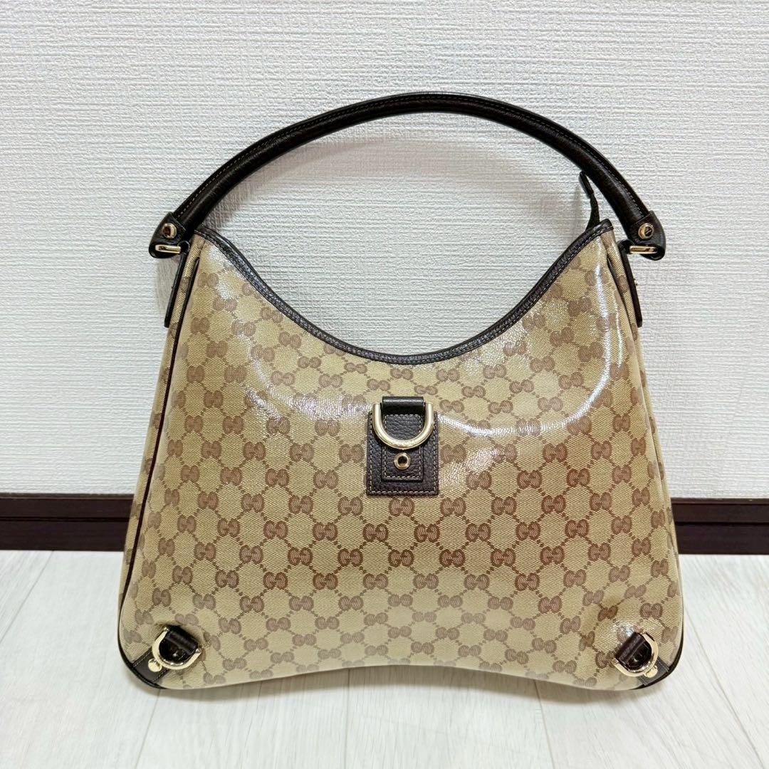 【極美品】GUCCI GGキャンバス レザー ワンショルダーバッグ