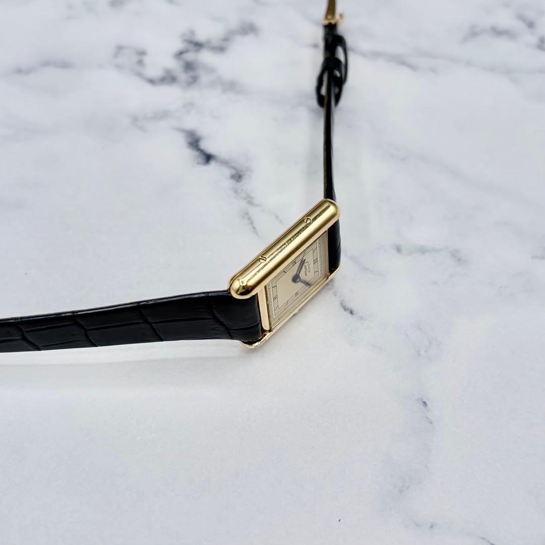 【OH済／極美】カルティエ マストタンク SM ヴェルメイユ 最高級クロコダイル