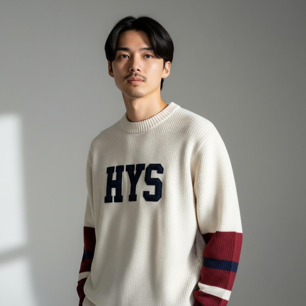 HYSTERIC GLAMOUR HYS ロゴ ニット セーター ライン袖 M