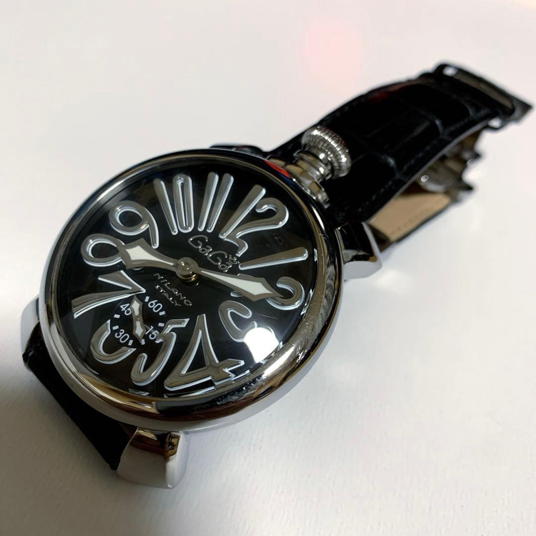 ガガミラノ マヌアーレ 手動巻き時計 ブラック 48mm Swiss made