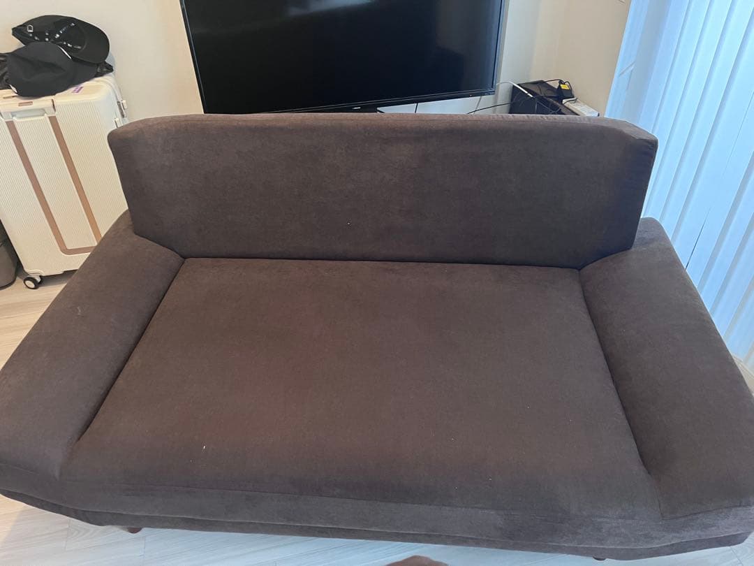 ダークブラウン 2人掛けソファ